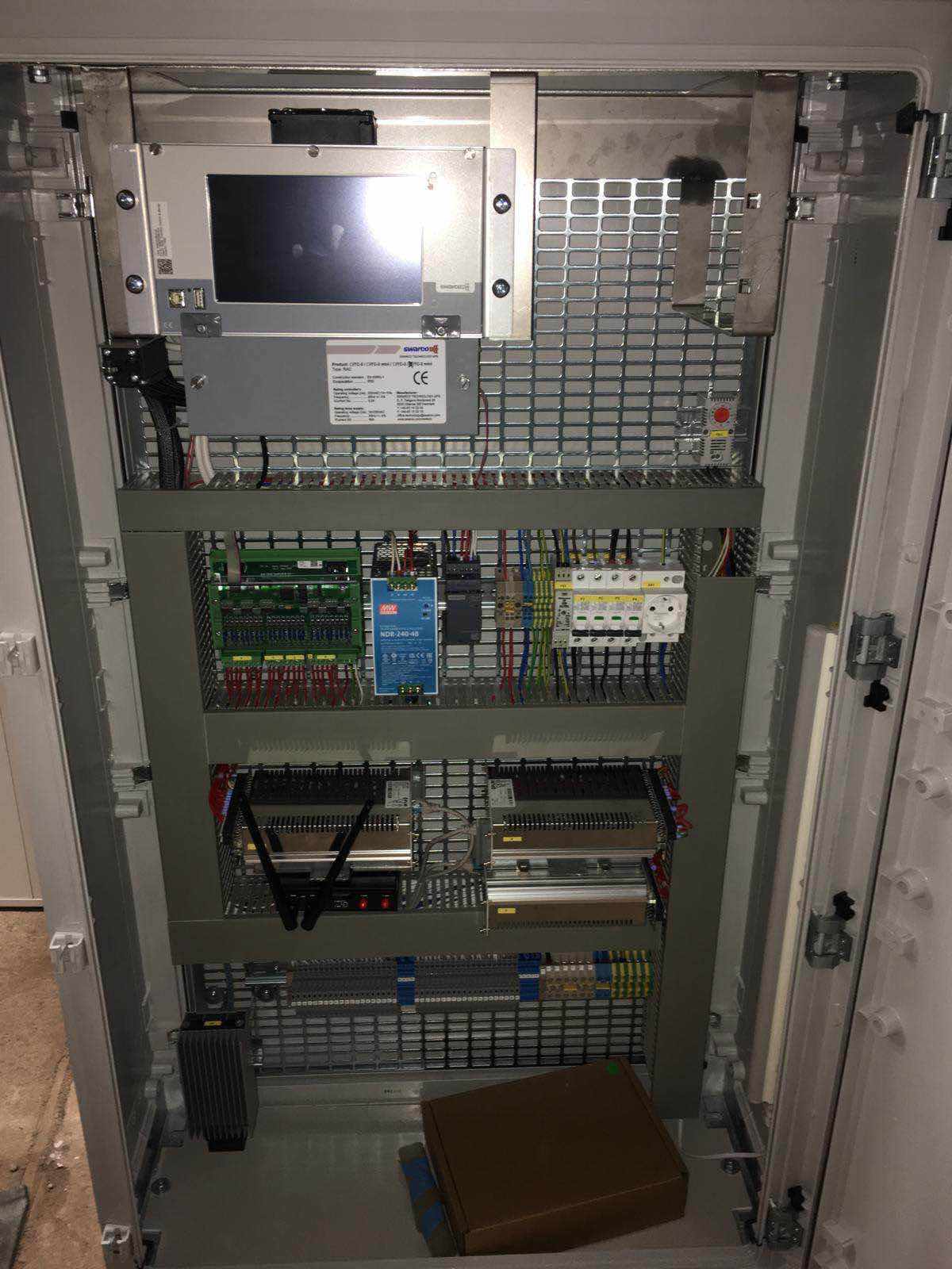 Electrical installation works on a construction site