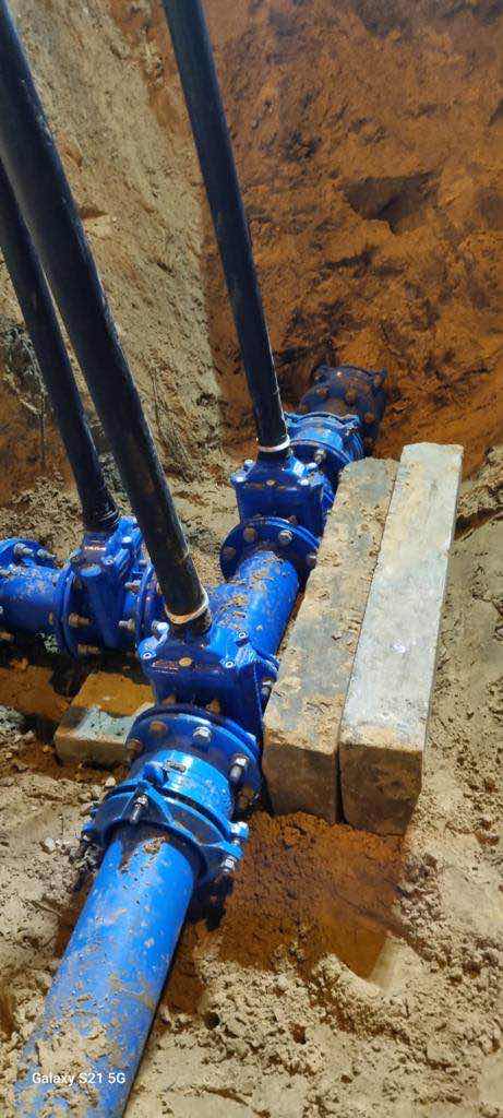 Underground utility trenching works