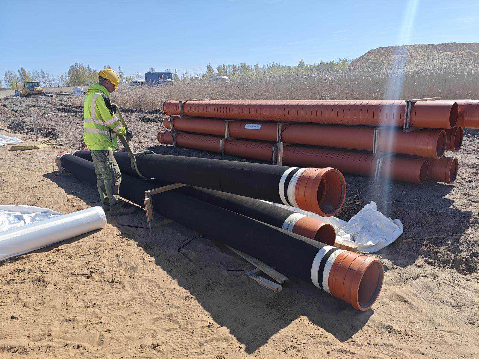 Pipe installation and underground utility works, stage 7